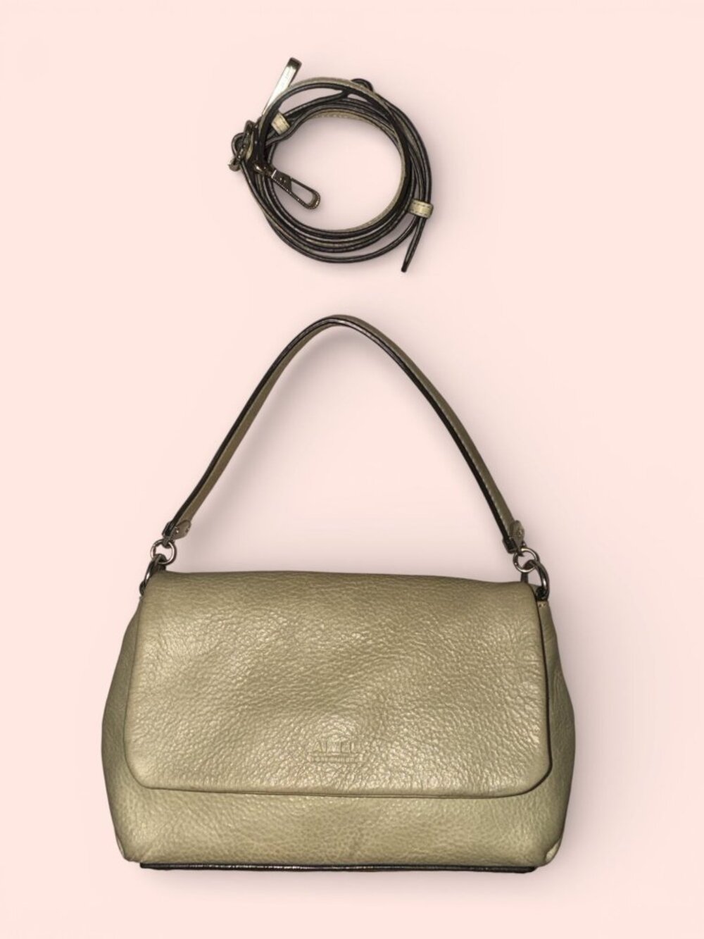 Aimee Kestenberg Preston Satchel Mint Green Pebbled Leather Convertible Bag - Picture 4 of 11